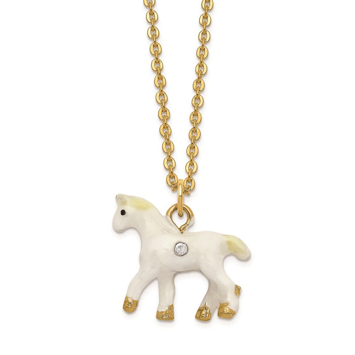 Jere Luxury Giftware, Bejeweled SUNNY Enchanted Unicorn Trinket Box with Matching Pendant