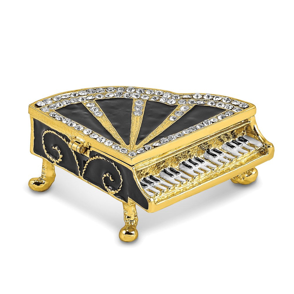 Jere Luxury Giftware, Bejeweled SERENADE Grand Piano Trinket Box with Matching Pendant Trinket Box & Keepsake Container Collectible Gift by Jere Luxury Giftware