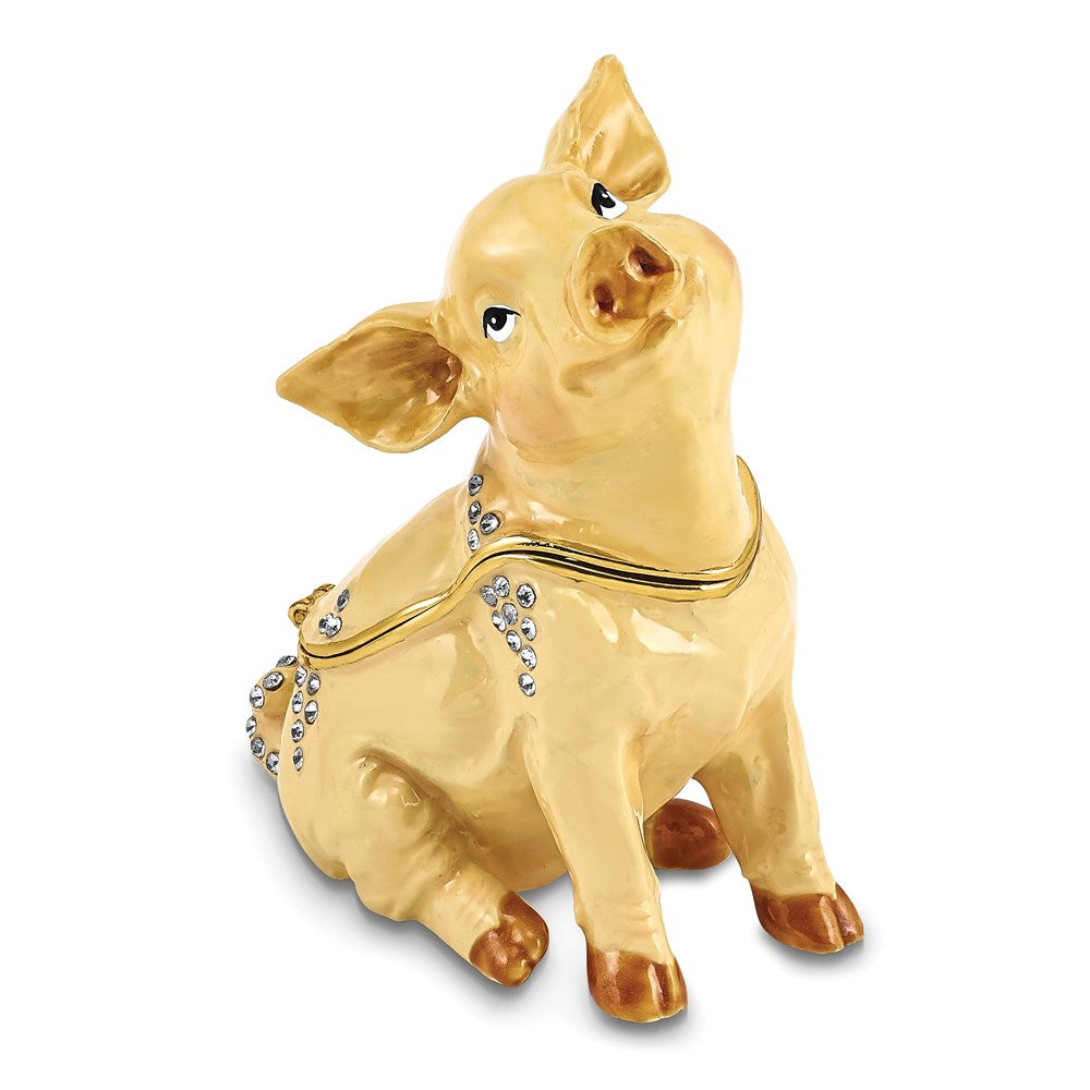 Jere Luxury Giftware, Bejeweled PRECIOUS Pig Trinket Box with Matching Pendant Trinket Box & Keepsake Container Collectible Gift by Jere Luxury Giftware
