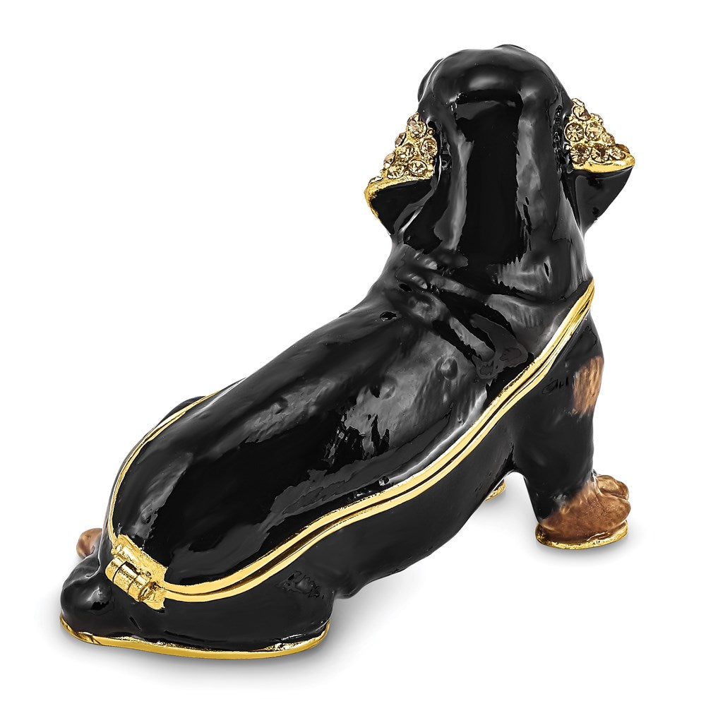 Jere Luxury Giftware, Bejeweled REGAN Dachshund Trinket Box with Matching Pendant Trinket Box & Keepsake Container Collectible Gift by Jere Luxury Giftware