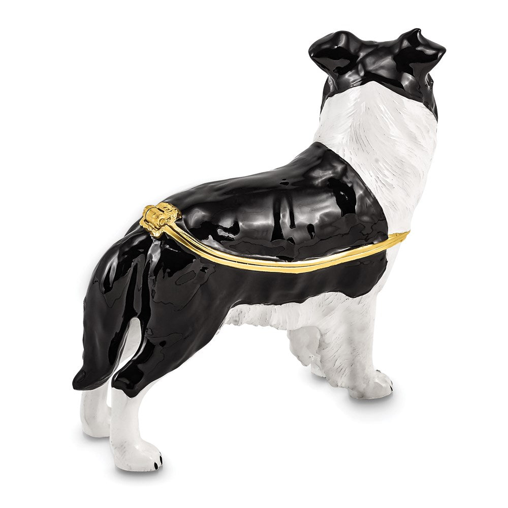 Jere Luxury Giftware, Bejeweled BRUNO Border Collie Trinket Box with Matching Pendant Trinket Box & Keepsake Container Collectible Gift by Jere Luxury Giftware