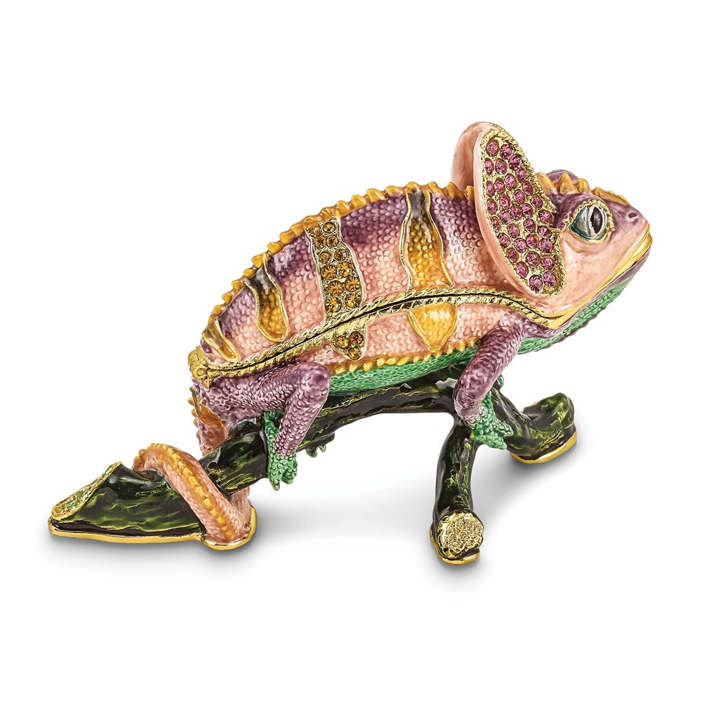 Jere Luxury Giftware, Bejeweled CAMILLE Chameleon Trinket Box with Matching Pendant Trinket Box & Keepsake Container Collectible Gift by Jere Luxury Giftware