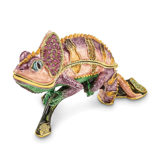 Jere Luxury Giftware, Bejeweled CAMILLE Chameleon Trinket Box with Matching Pendant Trinket Box & Keepsake Container Collectible Gift by Jere Luxury Giftware