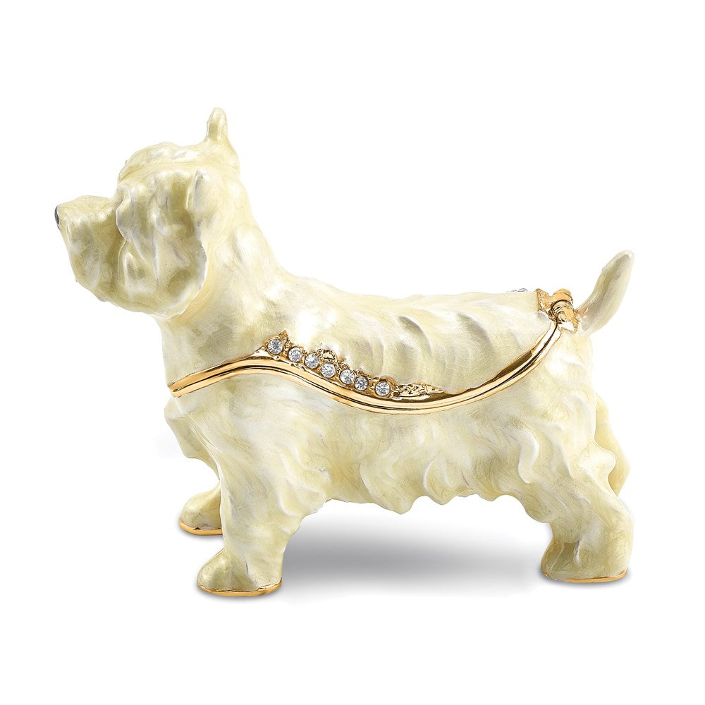 Jere Luxury Giftware, Bejeweled WESTIE West Highland White Terrier Trinket Box with Matching Pendant Trinket Box & Keepsake Container Collectible Gift by Jere Luxury Giftware