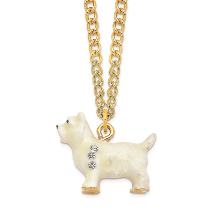 Jere Luxury Giftware, Bejeweled WESTIE West Highland White Terrier Trinket Box with Matching Pendant