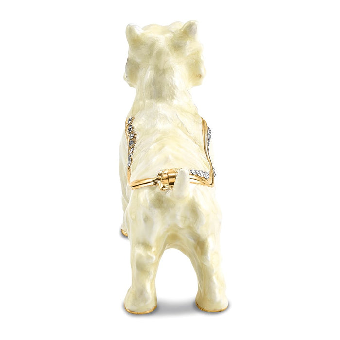 Jere Luxury Giftware, Bejeweled WESTIE West Highland White Terrier Trinket Box with Matching Pendant