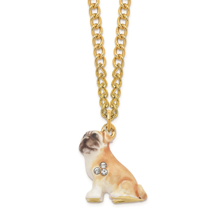 Jere Luxury Giftware, Bejeweled WEDNESDAY Pug Trinket Box with Matching Pendant