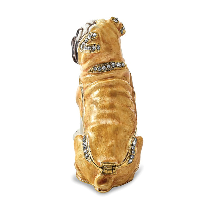 Jere Luxury Giftware, Bejeweled WEDNESDAY Pug Trinket Box with Matching Pendant