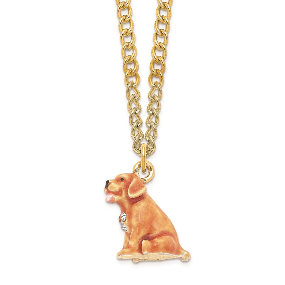 Jere Luxury Giftware, Bejeweled SASSY Golden Retriever Pup Trinket Box with Matching Pendant Trinket Box & Keepsake Container Collectible Gift by Jere Luxury Giftware