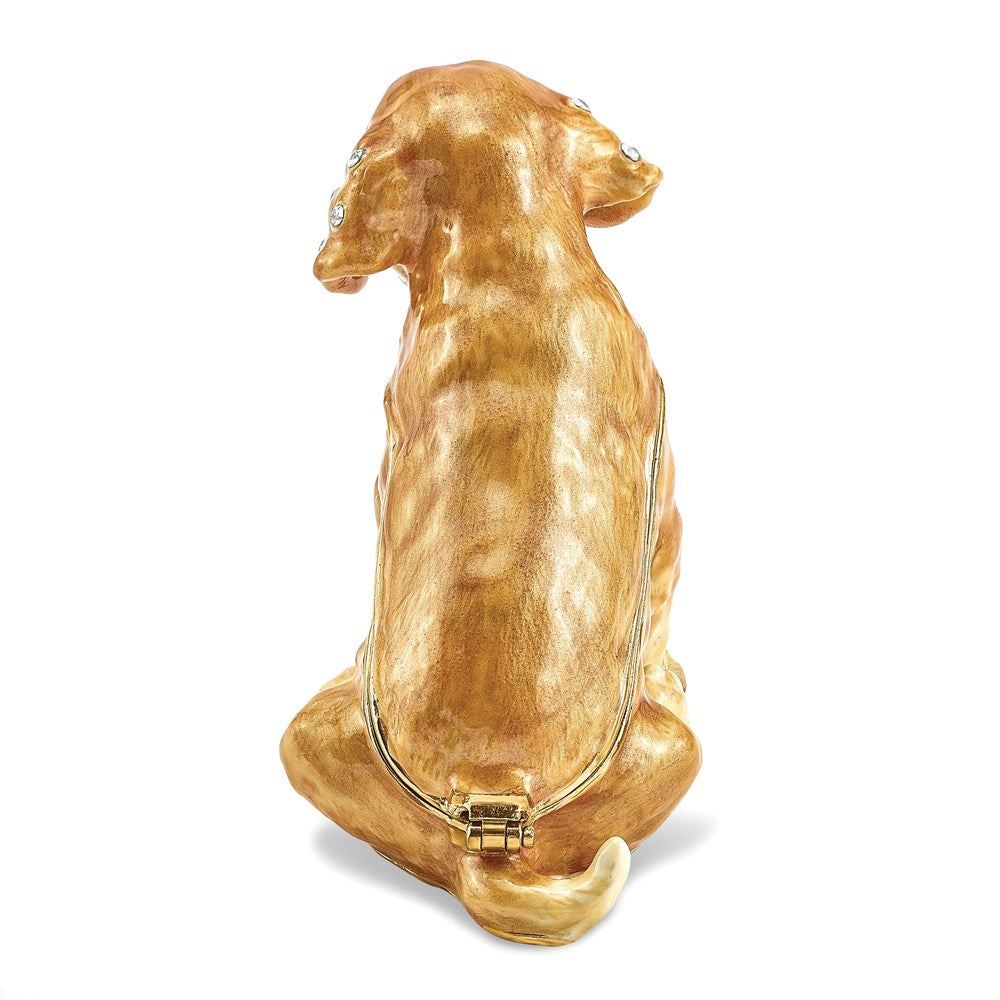 Jere Luxury Giftware, Bejeweled SASSY Golden Retriever Pup Trinket Box with Matching Pendant Trinket Box & Keepsake Container Collectible Gift by Jere Luxury Giftware