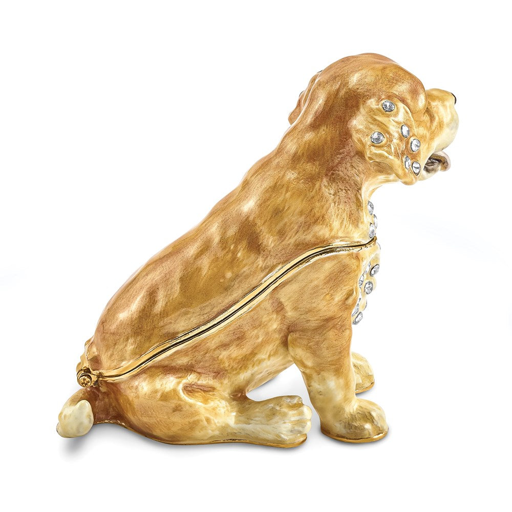 Jere Luxury Giftware, Bejeweled SASSY Golden Retriever Pup Trinket Box with Matching Pendant Trinket Box & Keepsake Container Collectible Gift by Jere Luxury Giftware