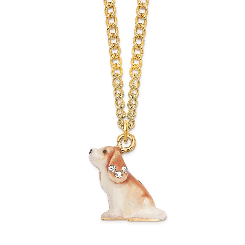 Jere Luxury Giftware, Bejeweled HENRIETTA Maria Cavalier King Charles Spaniel Trinket Box with Matching Pendant Trinket Box & Keepsake Container Collectible Gift by Jere Luxury Giftware