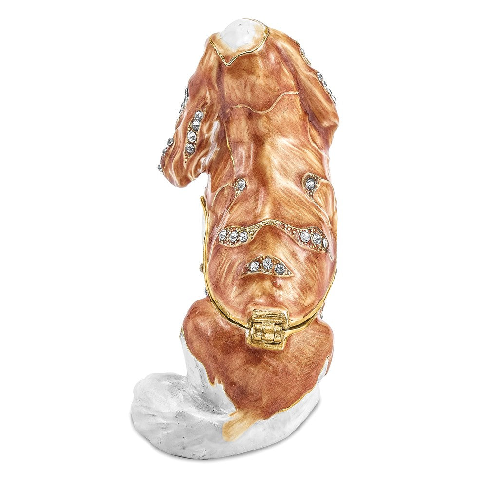 Jere Luxury Giftware, Bejeweled HENRIETTA Maria Cavalier King Charles Spaniel Trinket Box with Matching Pendant Trinket Box & Keepsake Container Collectible Gift by Jere Luxury Giftware