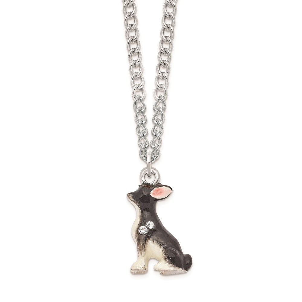 Jere Luxury Giftware, Bejeweled LEO Black & White Chihuahua Trinket Box with Matching Pendant Trinket Box & Keepsake Container Collectible Gift by Jere Luxury Giftware