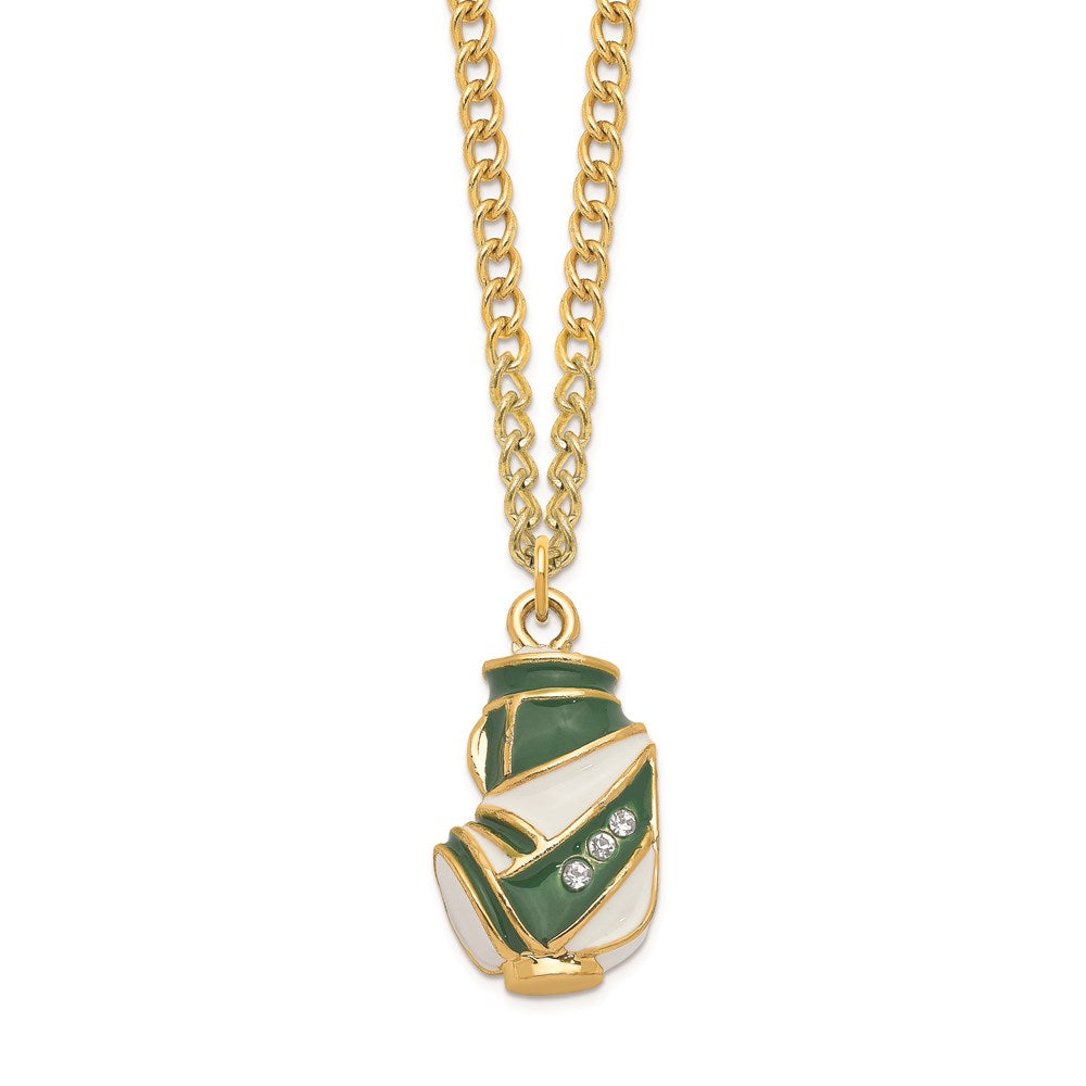 Jere Luxury Giftware, Bejeweled GAME OF FORES Golf Bag Trinket Box with Matching Pendant Trinket Box & Keepsake Container Collectible Gift by Jere Luxury Giftware