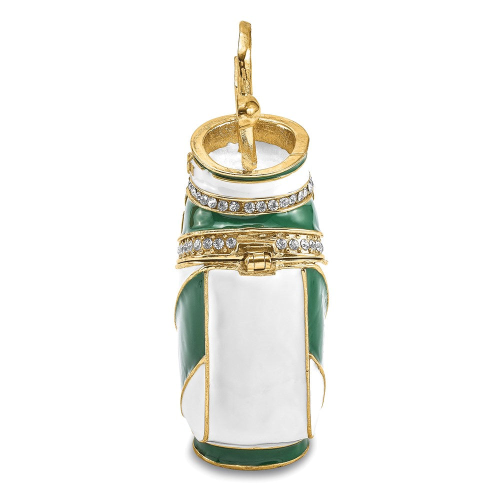 Jere Luxury Giftware, Bejeweled GAME OF FORES Golf Bag Trinket Box with Matching Pendant Trinket Box & Keepsake Container Collectible Gift by Jere Luxury Giftware