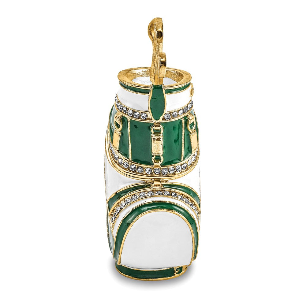 Jere Luxury Giftware, Bejeweled GAME OF FORES Golf Bag Trinket Box with Matching Pendant Trinket Box & Keepsake Container Collectible Gift by Jere Luxury Giftware