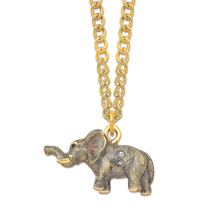 Jere Luxury Giftware, Bejeweled ELLA & ELI Mom & Baby Elephant Trinket Box with Matching Pendant