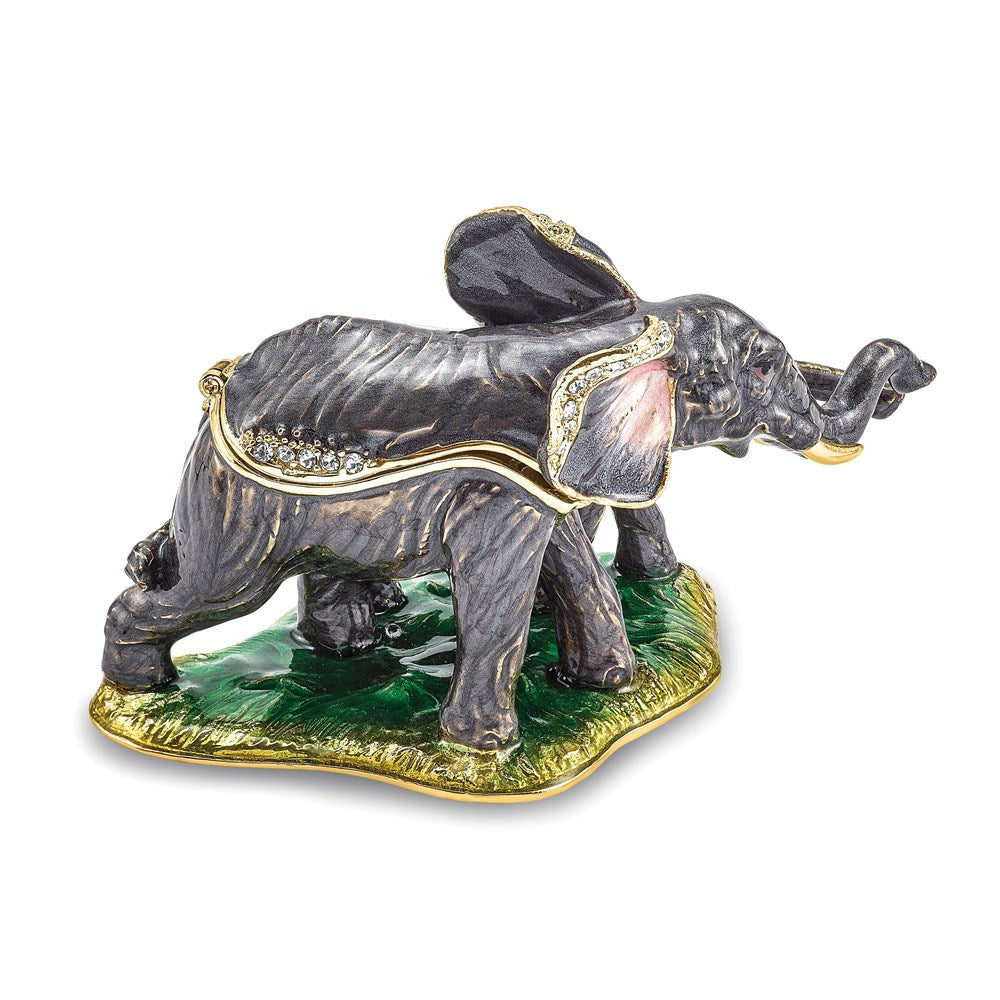 Jere Luxury Giftware, Bejeweled ELLA & ELI Mom & Baby Elephant Trinket Box with Matching Pendant Trinket Box & Keepsake Container Collectible Gift by Jere Luxury Giftware
