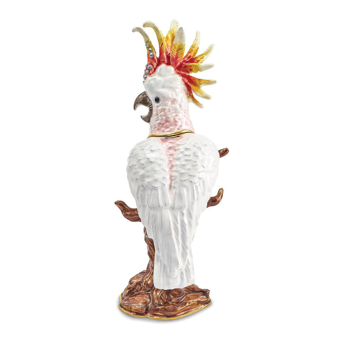 Jere Luxury Giftware, Bejeweled CARMEN Cockatoo Trinket Box with Matching Pendant