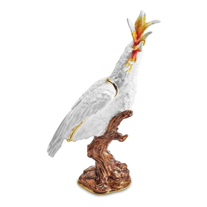 Jere Luxury Giftware, Bejeweled CARMEN Cockatoo Trinket Box with Matching Pendant