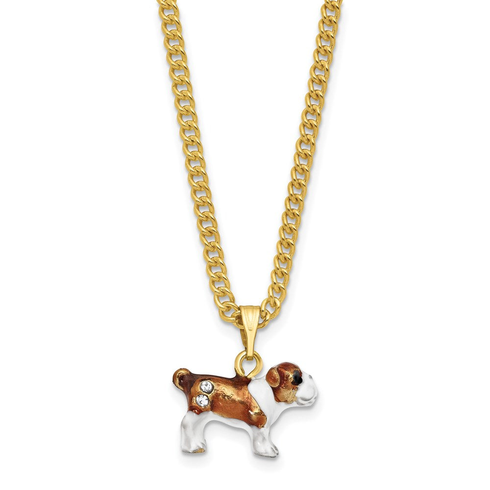 Jere Luxury Giftware, Bejeweled MAC English Bulldog Trinket Box with Matching Pendant Trinket Box & Keepsake Container Collectible Gift by Jere Luxury Giftware