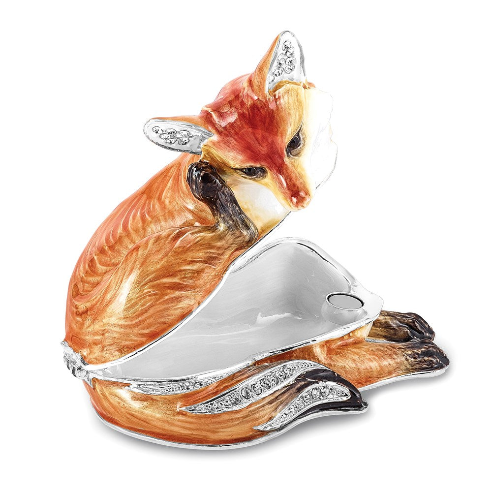 Jere Luxury Giftware, Bejeweled EINSTEIN Red Fox Trinket Box with Matching Pendant Trinket Box & Keepsake Container Collectible Gift by Jere Luxury Giftware