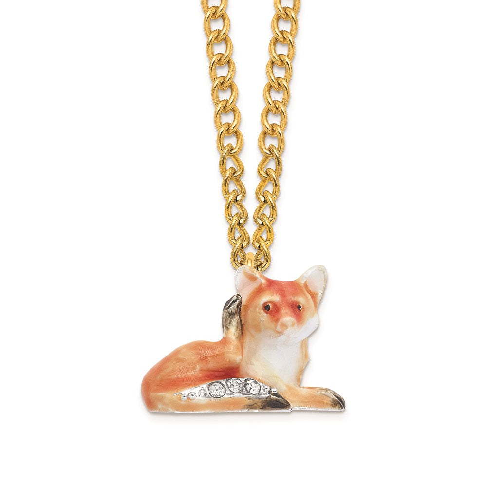 Jere Luxury Giftware, Bejeweled EINSTEIN Red Fox Trinket Box with Matching Pendant Trinket Box & Keepsake Container Collectible Gift by Jere Luxury Giftware
