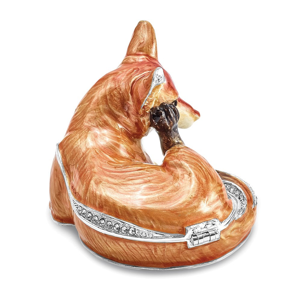 Jere Luxury Giftware, Bejeweled EINSTEIN Red Fox Trinket Box with Matching Pendant Trinket Box & Keepsake Container Collectible Gift by Jere Luxury Giftware