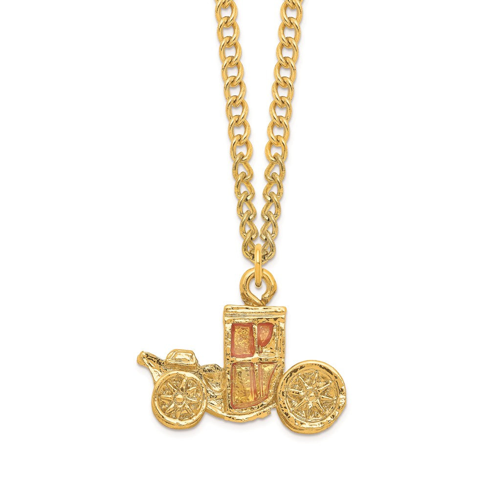 Jere Luxury Giftware, Bejeweled IMPERIAL Golden Carriage Trinket Box with Matching Pendant Trinket Box & Keepsake Container Collectible Gift by Jere Luxury Giftware