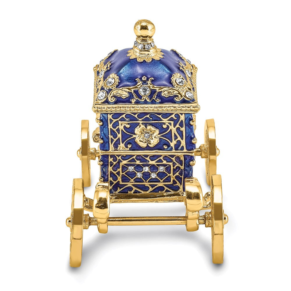 Jere Luxury Giftware, Bejeweled ROYAL BLUE Carriage Trinket Box with Matching Pendant Trinket Box & Keepsake Container Collectible Gift by Jere Luxury Giftware