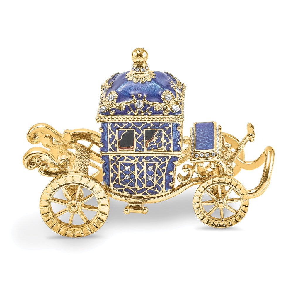 Jere Luxury Giftware, Bejeweled ROYAL BLUE Carriage Trinket Box with Matching Pendant Trinket Box & Keepsake Container Collectible Gift by Jere Luxury Giftware