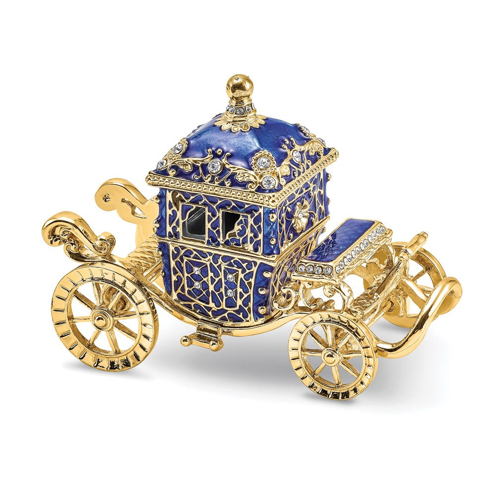 Jere Luxury Giftware, Bejeweled ROYAL BLUE Carriage Trinket Box with Matching Pendant Trinket Box & Keepsake Container Collectible Gift by Jere Luxury Giftware