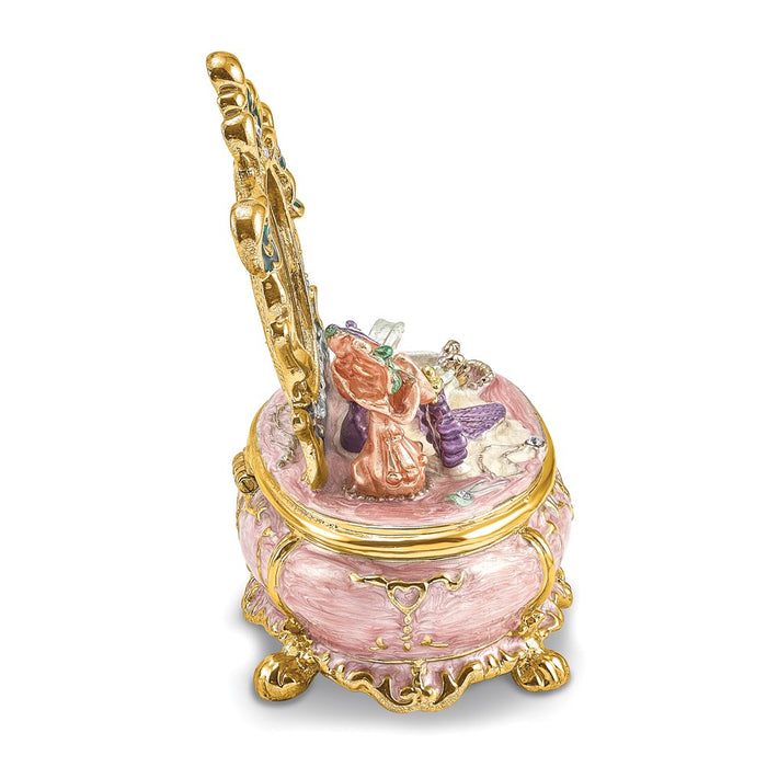 Jere Luxury Giftware, Bejeweled VANITY Dressing & Makeup Table Trinket Box with Matching Pendant