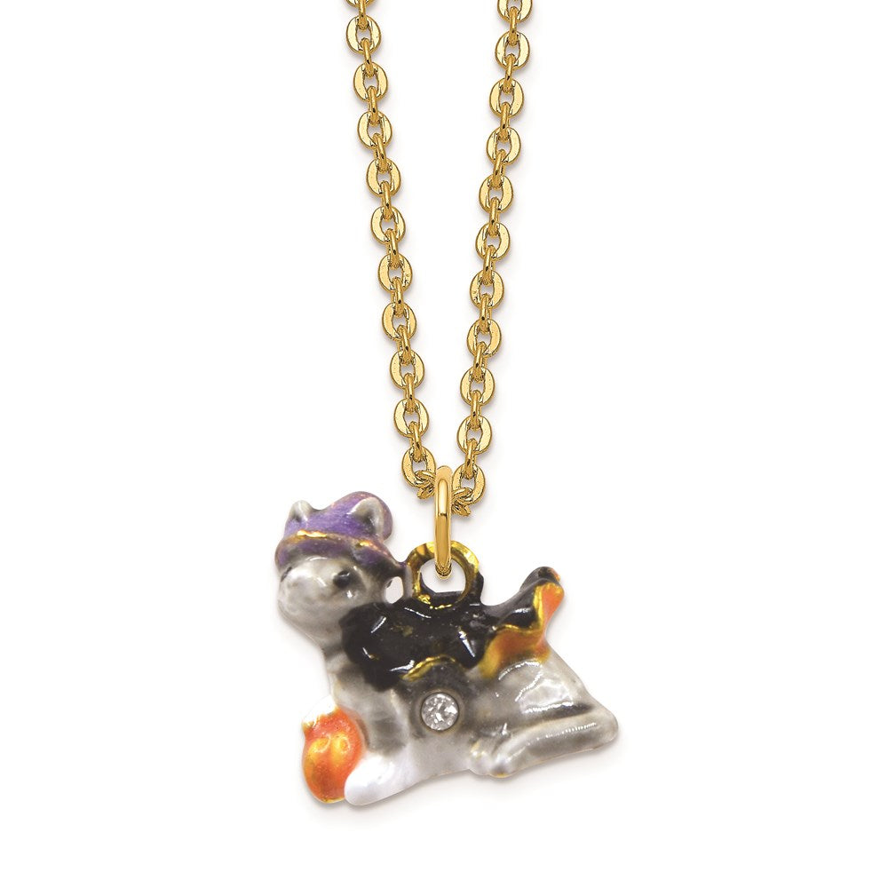 Jere Luxury Giftware, Bejeweled SERENA Halloween Cat Trinket Box with Matching Pendant Trinket Box & Keepsake Container Collectible Gift by Jere Luxury Giftware