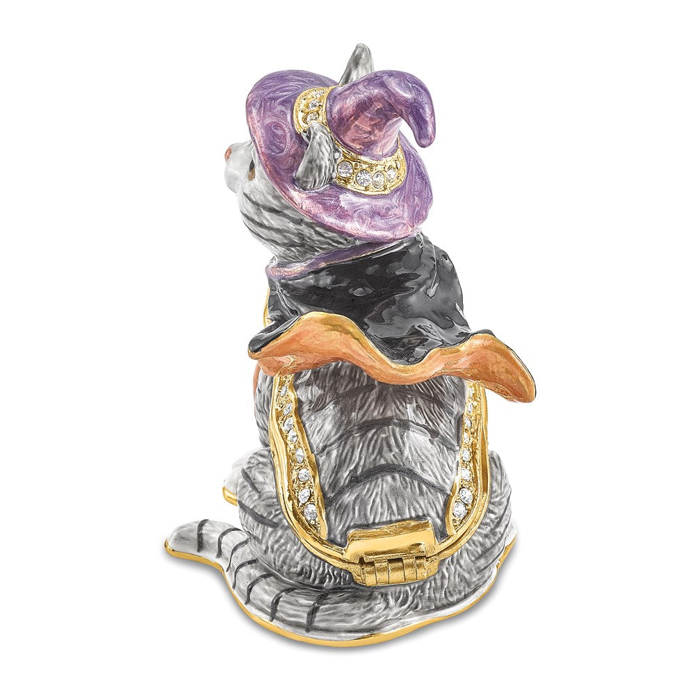 Jere Luxury Giftware, Bejeweled SERENA Halloween Cat Trinket Box with Matching Pendant Trinket Box & Keepsake Container Collectible Gift by Jere Luxury Giftware