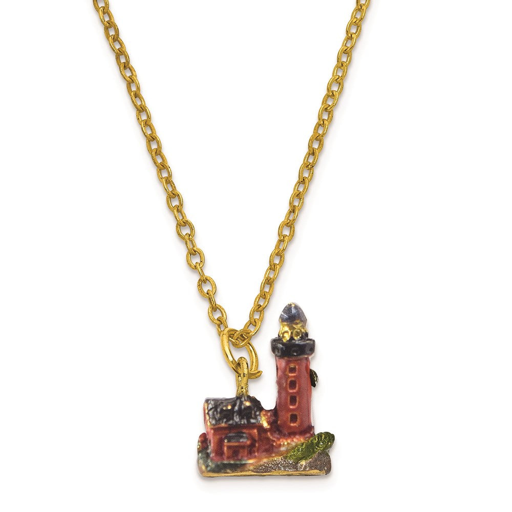 Jere Luxury Giftware, Bejeweled BEACON Red Brick Lighthouse Trinket Box with Matching Pendant Trinket Box & Keepsake Container Collectible Gift by Jere Luxury Giftware