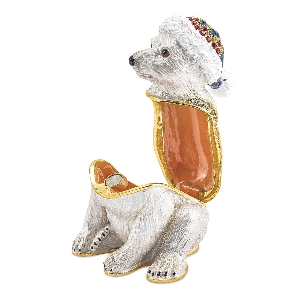 Jere Luxury Giftware, Bejeweled NOELLE Cuddly Polar Bear Cub Trinket Box with Matching Pendant Trinket Box & Keepsake Container Collectible Gift by Jere Luxury Giftware