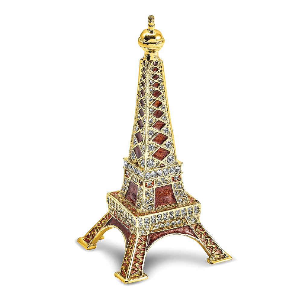 Jere Luxury Giftware, Bejeweled PARIS Eiffel Tower Ring Holder Trinket Box with Matching Pendant Trinket Box & Keepsake Container Collectible Gift by Jere Luxury Giftware
