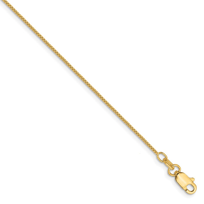 Million Charms 14k Yellow Gold .7mm Box Chain, Chain Length: 7 inches