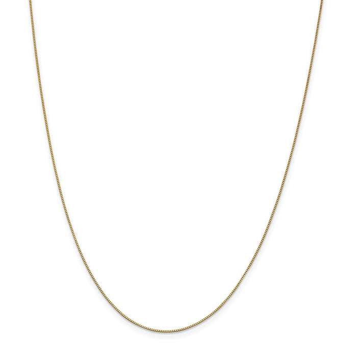 Million Charms 14k Yellow Gold, Necklace Chain, .7mm Box Chain, Chain Length: 22 inches