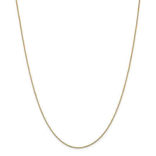 Million Charms 14k Yellow Gold, Necklace Chain, .9mm Box Chain w/Spring Ring, Chain Length: 26 inches