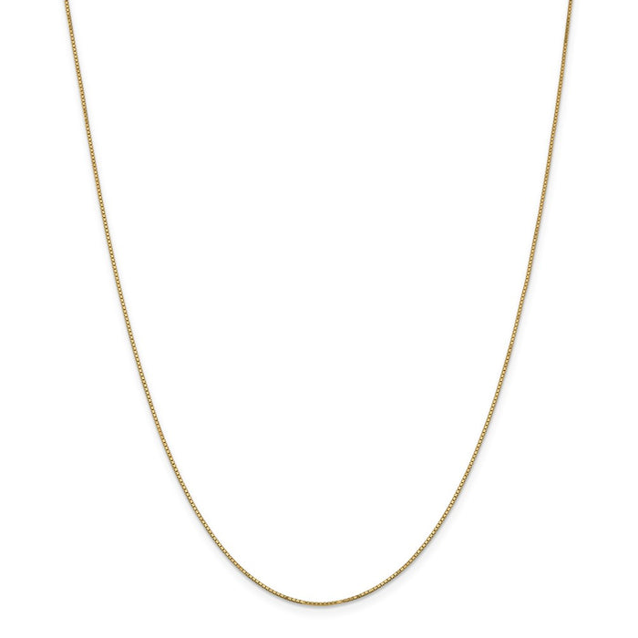 Million Charms 14k Yellow Gold, Necklace Chain, .9mm Box Chain w/Spring Ring, Chain Length: 28 inches