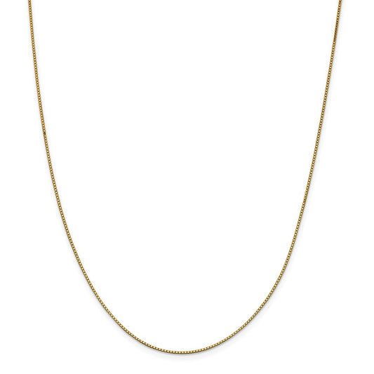 Million Charms 14k Yellow Gold, Necklace Chain, .95mm Box Chain, Chain Length: 28 inches