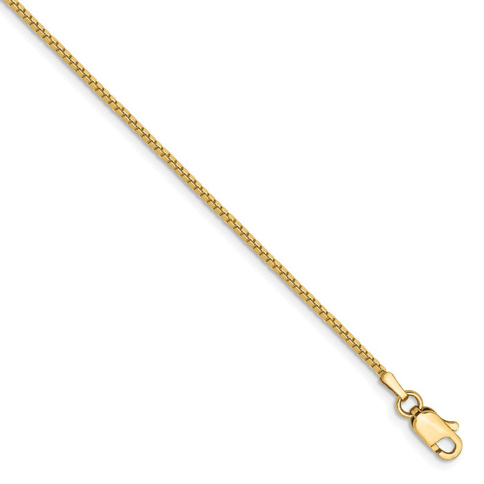 Million Charms 14k Yellow Gold 1.0mm Box Chain, Chain Length: 9 inches