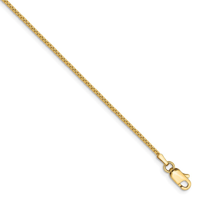 Million Charms 14k Yellow Gold 1.0mm Box Chain, Chain Length: 7 inches