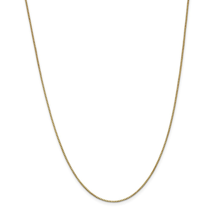 Million Charms 14k Yellow Gold, Necklace Chain, 1.0mm Box Chain, Chain Length: 22 inches