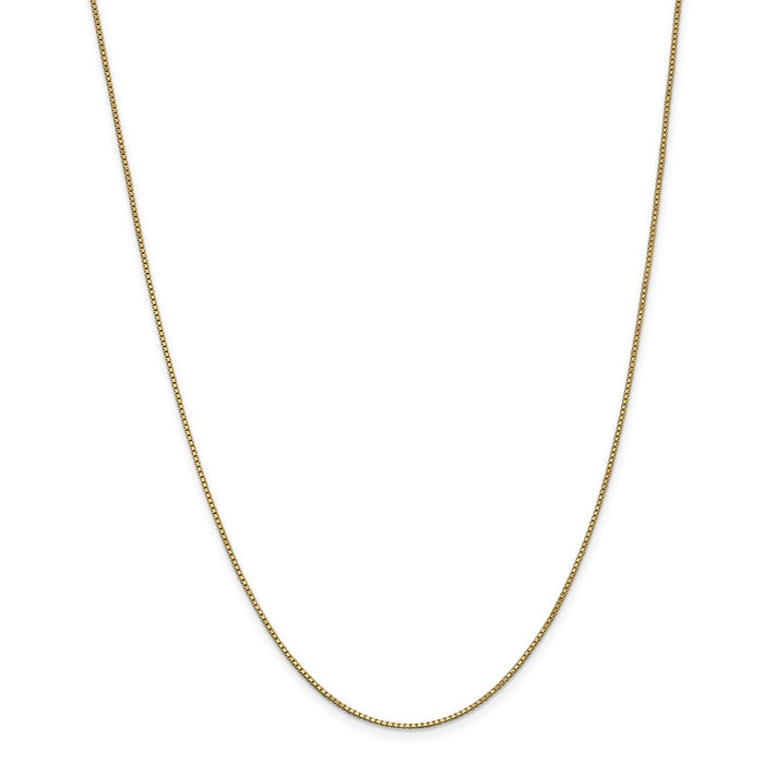 Million Charms 14k Yellow Gold, Necklace Chain, 1.0mm Box Chain, Chain Length: 28 inches