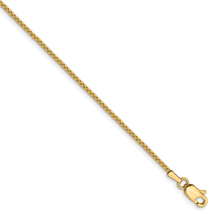 Million Charms 14k Yellow Gold 1.05mm Box Chain, Chain Length: 7 inches
