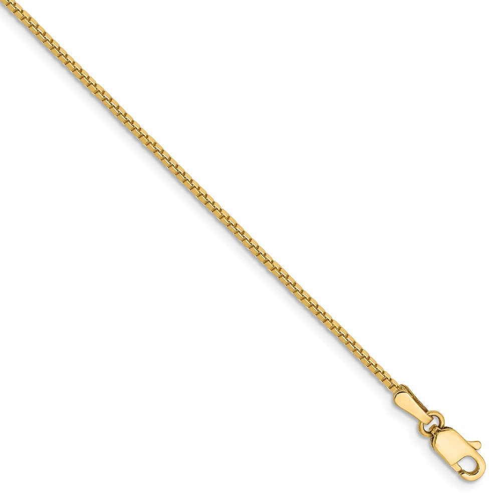 Million Charms 14k Yellow Gold 1.1mm Box Chain, Chain Length: 9 inches